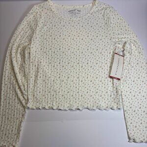 Aeropostale Long Sleeve Seriously Fit Shrunken Tee Size XL Color Cream